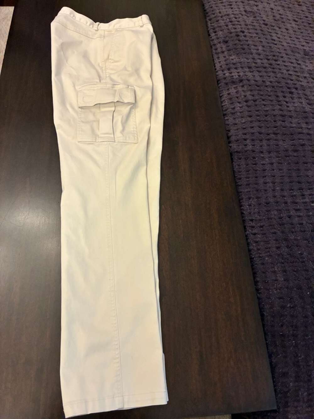2/$15. The Limited Stretch Cream Straight Leg Cargo Pants. Slash pockets. Sz4